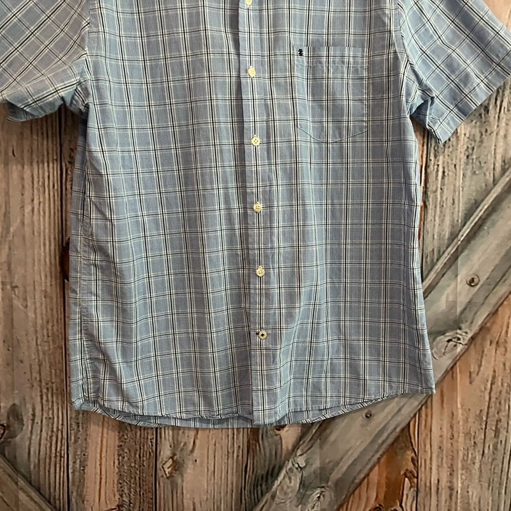 Men’s IZOD Blue Plaid Button Down Shirt Size Large VGC! - Picture 4 of 12